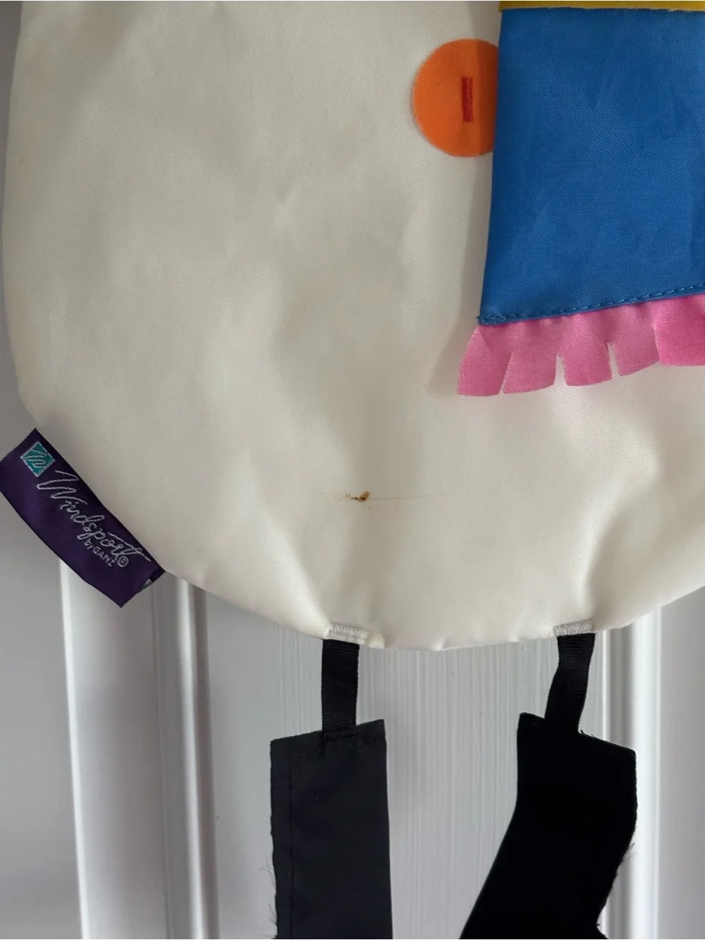GANZ White Snowman Door Hanger with Black Hat and Blue Scarf